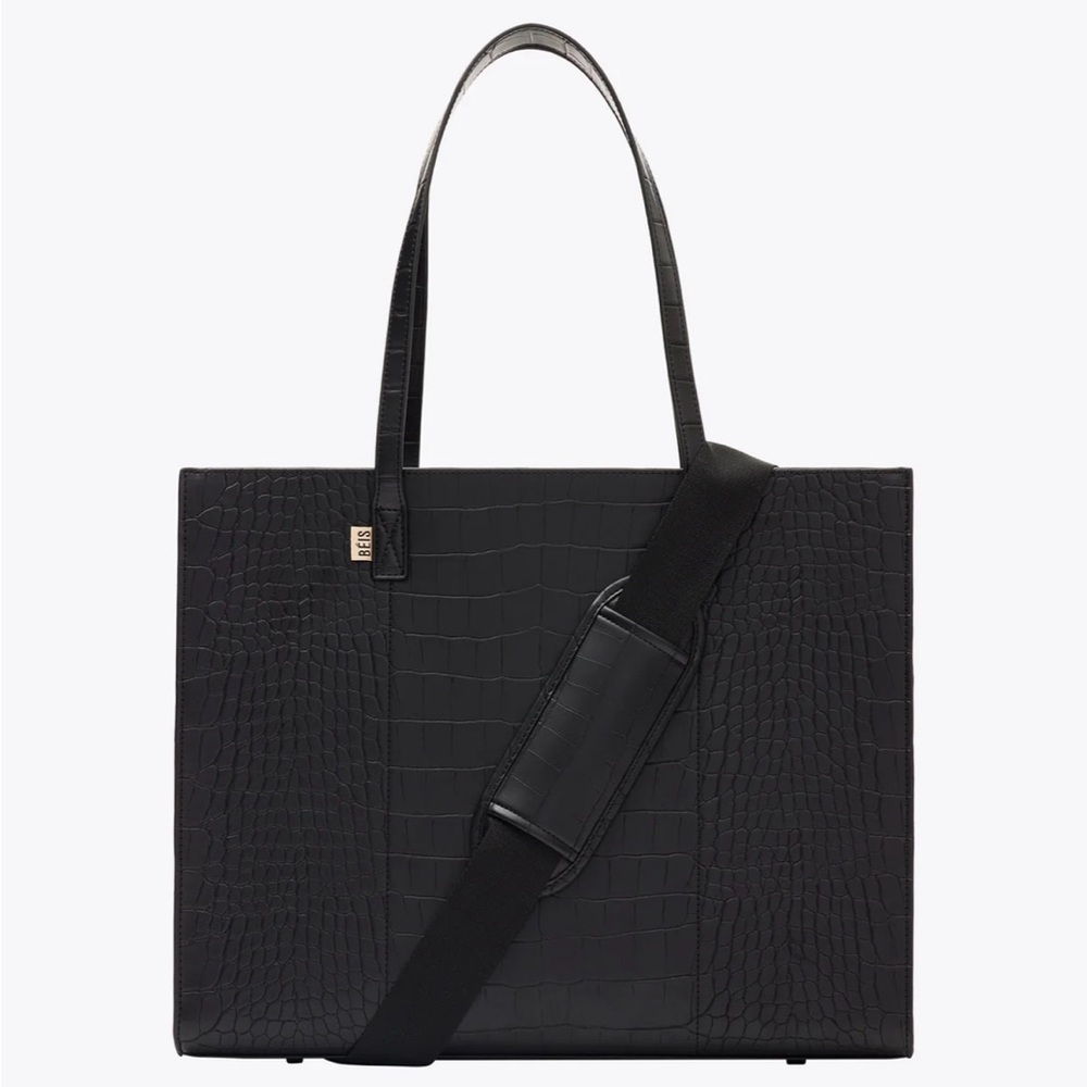 Beis Large Work Tote in Black Croc 😍